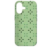 Carcasa para iPhone 17 Green Dark Olive Cross Leaves Geometric Fresh Pattern