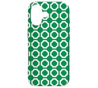 Carcasa para iPhone 17 Green White Connected Hexagon Ring Circle Geometric Pattern