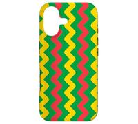 Carcasa para iPhone 17 Green Yellow Red Zigzag Triangle Stripe Mali Classic Pattern
