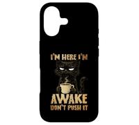 Carcasa para iPhone 17 Grumpy Black Cat Coffee, Estoy Despierto, no Mejora su Estado de ánimo por la mañana