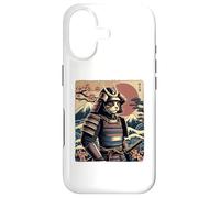 Carcasa para iPhone 17 Guerrero Gato Samurai en Medio del Período Edo de Flores de Cerezo
