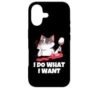 Carcasa para iPhone 17 Hago lo Que Quiero Gato derramando Vino Tinto - Amantes del Gato y el Vino