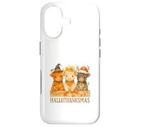 Carcasa para iPhone 17 Hallothanksmas Highland Cow Trio Halloween Thanksgiving