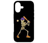 Carcasa para iPhone 17 Halloween Baseball Skeleton Teens Spooky Baseball Player