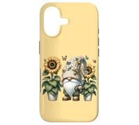 Carcasa para iPhone 17 Happy Gardening GNOME with Butterflies Decor Cute Sunflower