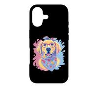 Carcasa para iPhone 17 Happy Golden Retriever Dog Lover Graphic Pink Glasses Azul