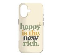 Carcasa para iPhone 17 Happy Is The New Rich Positive Cita Humor Familiar