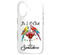 Carcasa para iPhone 17 Hawaiian Parrots Drinking Margarita It's 5 O'Clock Somewhere