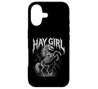 Carcasa para iPhone 17 Hay Girl Heavy Metal Estilo Caballo Country Girl Rock Tour