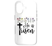 Carcasa para iPhone 17 He is Risen Easter Spring He has Risen Christian Jesus Cross