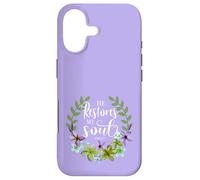 Carcasa para iPhone 17 He Restores My Soul Bible Verse Psalm 23 3 Floral Wreath