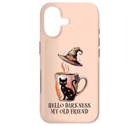 Carcasa para iPhone 17 Hello Darkness My Old Friend Black Cat Coffee Mug Witchy Cat