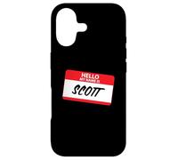 Carcasa para iPhone 17 Hello My Name Is Scott Diseño de Etiqueta de Nombre clásico