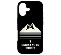 Carcasa para iPhone 17 Higher Than Worry montaña Silueta senderista