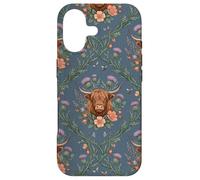 Carcasa para iPhone 17 Highland Cow Thistle Floral Scottish Farm Animal Design