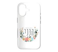 Carcasa para iPhone 17 Hineni Hebrew Here I Am Isaías 6:8 Send Me Floral Watercolor