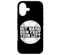 Carcasa para iPhone 17 Hit Hard Run Fast Turn Left Baseball Softball Pun Baseballer