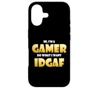 Carcasa para iPhone 17 Hola, Soy un Jugador, Haz lo Que Quiero Idgaf Funny Gaming Meme