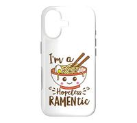 Carcasa para iPhone 17 Hopeless Ramentic Lindo Kawaii Ramen Fideos Pun Texto Blanco