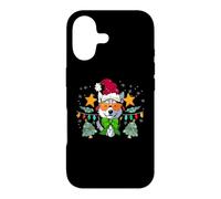 Carcasa para iPhone 17 Husky Siberiano Papá Noel Árbol de Navidad Luces Navidad Niños Perro