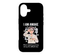 Carcasa para iPhone 17 I Am Awake Please Respect My Privacy Sarcastic Tired Morning