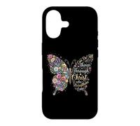 Carcasa para iPhone 17 I Can Do All Things Through Christ Floral Butterfly Faith