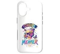 Carcasa para iPhone 17 I Could Be Meaner Skull Butterfly Art, Dark Gothic Floral