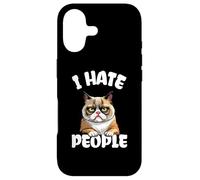 Carcasa para iPhone 17 I Hate People - Odio a la Gente - Gato de Mal Humor