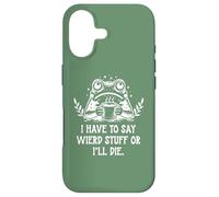 Carcasa para iPhone 17 I Have to Say Weird Stuff Or I'Ll Die Funny Frog Coffee Meme