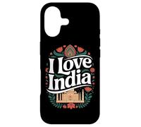 Carcasa para iPhone 17 I Love India Taj Mahal Arte Floral India