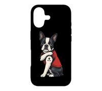 Carcasa para iPhone 17 I Love Mom Tattoed Dog Mama Boston Terrier Dueño Amante de los Perros