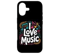 Carcasa para iPhone 17 I Love Music Vibrant Notes Diseño rítmico