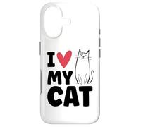 Carcasa para iPhone 17 I Love My - Cat Gato Lindo Amor Silueta Amantes De Los Gatos