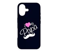 Carcasa para iPhone 17 I Love My Papa Funny Father Dad Daddy Heart and Mustache