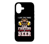 Carcasa para iPhone 17 I Love Two Things Firefighting Beer Firefighter Fireman