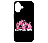 Carcasa para iPhone 17 I Love You A Latte Pink Buffalo Plaid Decor Valentines GNOME
