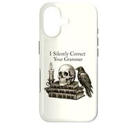 Carcasa para iPhone 17 I Silently Correct Your Grammar Skull Raven Funny Teacher