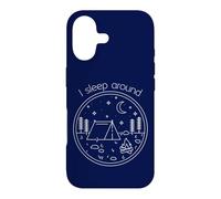 Carcasa para iPhone 17 I Sleep Around Funny Minimalistic Art Camping & Hiking