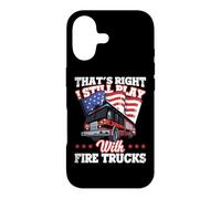 Carcasa para iPhone 17 I Still Play with Fire Trucks American Flag Firefighter