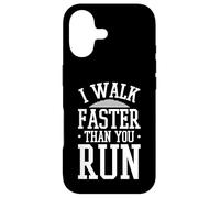 Carcasa para iPhone 17 I Walk Faster Than You Run Chiste de maratón Motivacional -