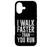 Carcasa para iPhone 17 I Walk Faster Than You Run Chiste de maratón Motivacional -