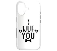 Carcasa para iPhone 17 I Wuf You Dog Lover Cute Dog Paw Print Dog Mom Dad Dogs Mum