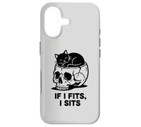 Carcasa para iPhone 17 If I Fits I Sits Cat Skull Funny Gothic Dark Meme Humor 2
