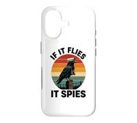 Carcasa para iPhone 17 If It Flies It Spies Cuervo Vigilancia Pájaro Retro Conspiración