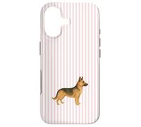 Carcasa para iPhone 17 Ilustración Pastor Alemán Diseño Estético Rayas Rosa