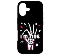 Carcasa para iPhone 17 I'm Fine Funny Skeleton Hand Thumbs Up Hand Sign Sarcástico