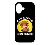 Carcasa para iPhone 17 It's Fine I'm Fine Kawaii Heifer Scottish Highland Cow Lover