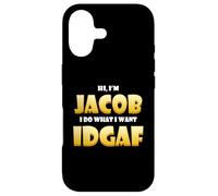 Carcasa para iPhone 17 Jacob Costume Idgaf Meme Personalized Jacob First Name Jake