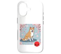 Carcasa para iPhone 17 Japonés Shiba Inu Sakura Cerezo Flores Kanji