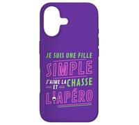 Carcasa para iPhone 17 Je Suis UNE Fille Simple J'aime La Chasse et L'Apéro Cadeau